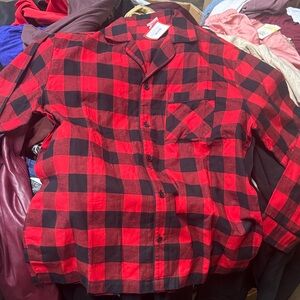 Red and Black Plaid Men's Shirt